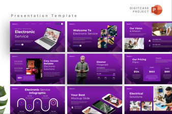Professional Electronic Service PowerPoint Template